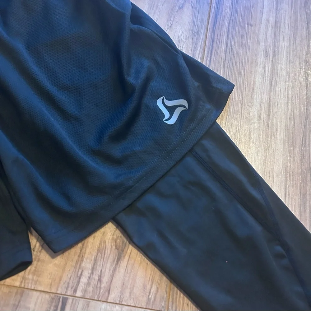 2-in-1 Athletic Shorts with Compression Liner Leggings Black Men’s Small NWT